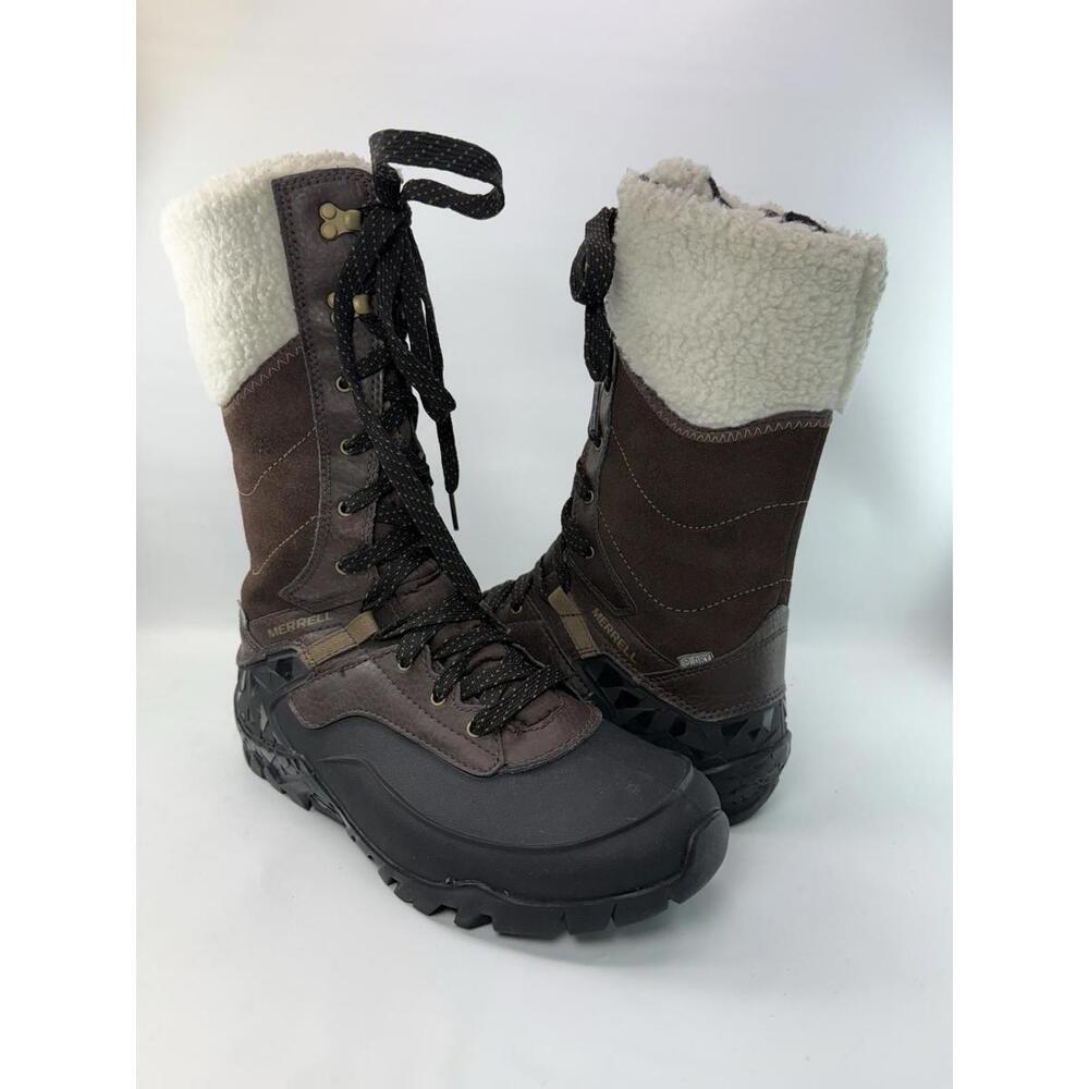 Merrell Aurora Tall Espresso Brown US 7 EU 37.5 Waterproof Winter Snow Boots - Picture 2 of 9